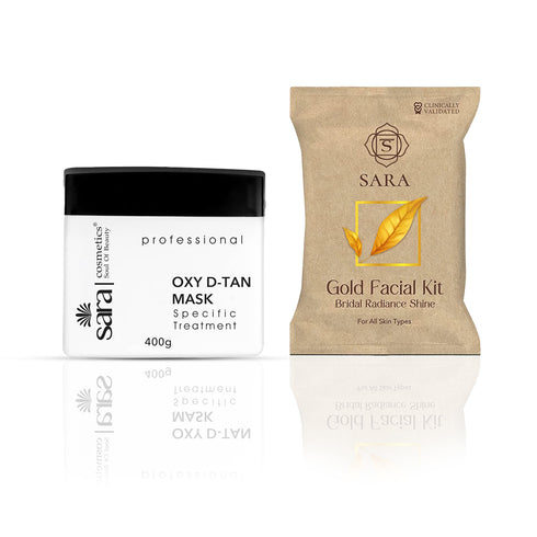 Sara Oxy D-TAN® Mask, 400gm + Gold Facial Kit, 43gm