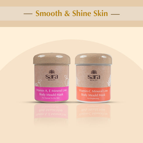 SARA Vit-C Mineral Line Body Mould Mask No-13 ( IN JAR) +V.A.E. Mineral Line Body Mould Mask No14 (IN JAR)