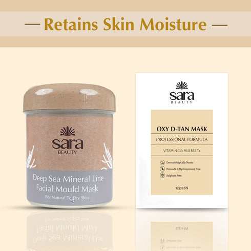 Sara DEEP SEA MINERAL MOULD MASK No 11 (IN JAR) + Sara Oxy D tan Mask-72g