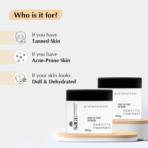 Sara Oxy D-tan Scrub Perfect Exfoliator And Blackheads & Whiteheads Remover | Perfect For All Skin Type | For Men & Women | 400g
