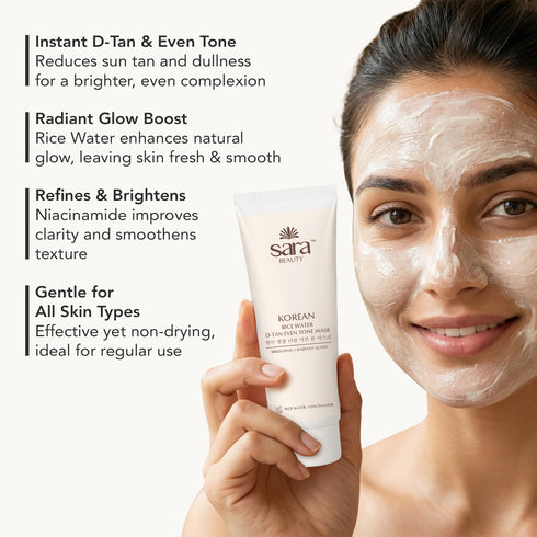 Sara Korean rice water D-tan even tone mask