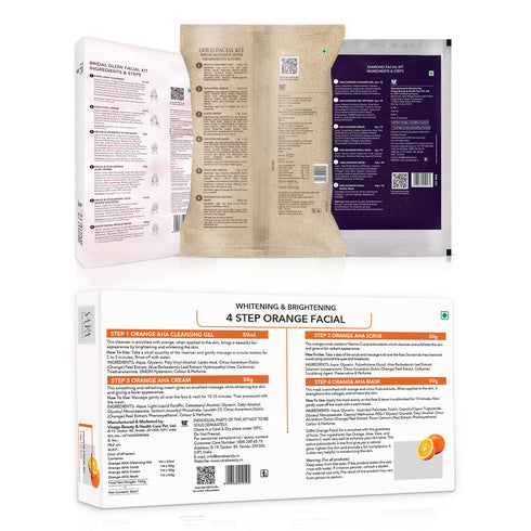 Bridal Glow with Diamond, Gold and Orange Facial Kit Combo