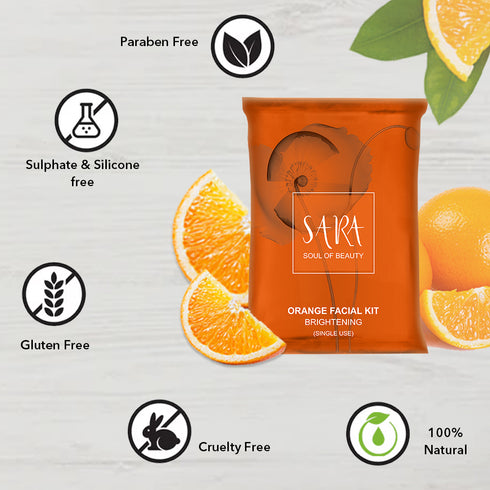 SARA ORANGE FACIAL KIT SINGLE USE (Pack of 6)