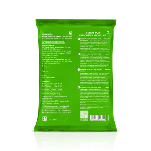 Sara D-Tan Pedicure Manicure Kit for All Skin Type, Infused with Botanical Extracts for Soft, Healthy, & Tan-free Skin 50 gm | Pack of 12