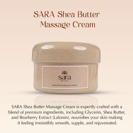 Sara Shea Butter massage cream For Smooth and Shinny skin For Women, Men | Suitable for all skin types, 350g