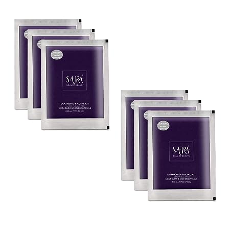 Sara Diamond Facial Kit (Mega Glow Ultra Bright) Pack Of 6 | 6x62g