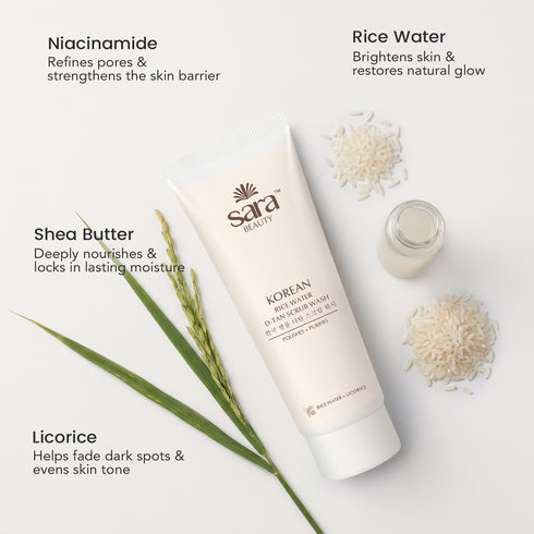 Sara Korean Rice Water D-tan Scrub Wash