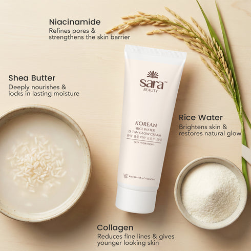 Sara Korean Rice Water D-tan Glow Cream