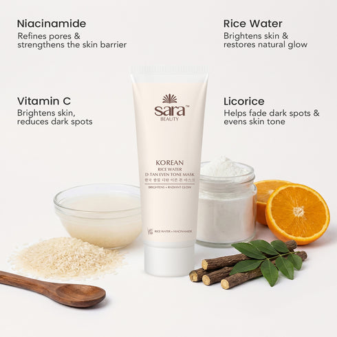 Sara Korean rice water D-tan even tone mask