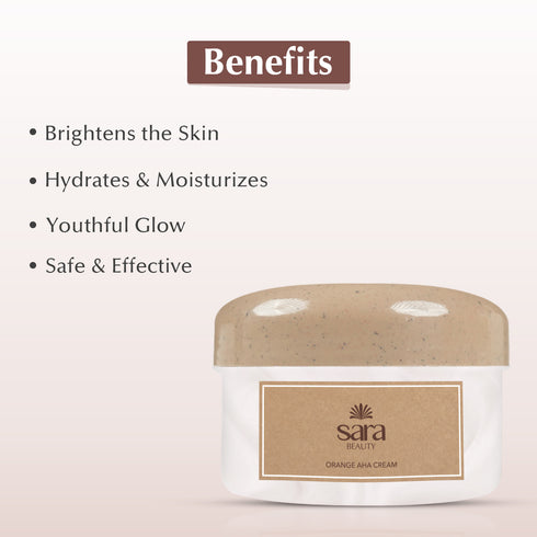 Sara Orange AHA Cream Enriched with Vitamin C | For Men and Women | 350g