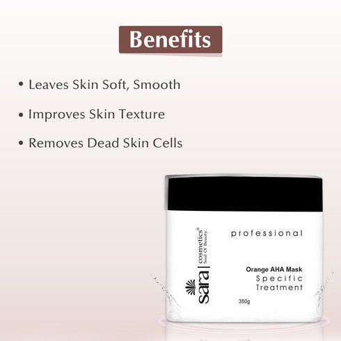 Sara Orange AHA Mask Enriched with Vitamin C | Pore Cleansing & Face Brightening for Men and Women | 350g