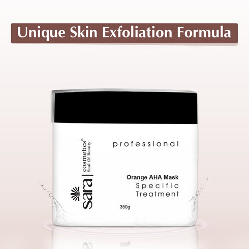 Sara Orange AHA Mask Enriched with Vitamin C | Pore Cleansing & Face Brightening for Men and Women | 350g