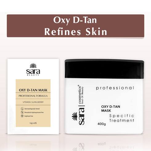 Sara Oxy D-TAN® Mask for Tan Removal and Skin Tone Correction for Oily and Blemish Prone Skin | D-tan for Men and Women | 472g
