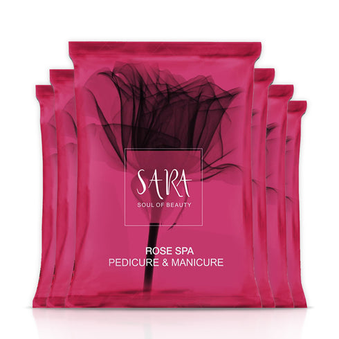 Sara Rose Pedicure Manicure Kit for All Skin Type, Infused with Botanical Extracts for Soft, Healthy Skin | Pack of 6 | 6x50g