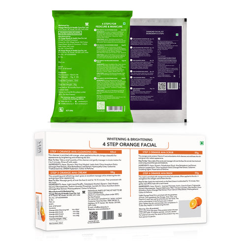 Dtan Pedicure Manicure kit with Diamond & Orange Facial Kit Combo