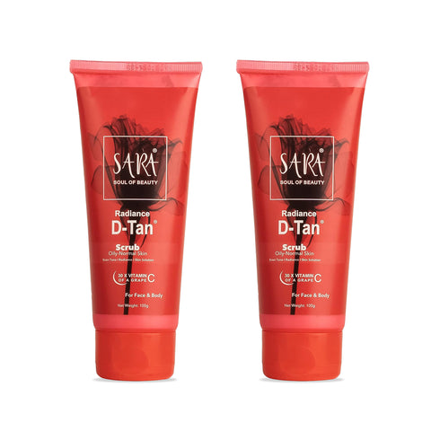 Sara Radiance D-TAN® Scrub | D-Tan Pack for TAN Removal for Men and Women | Pack of 2 | 200g