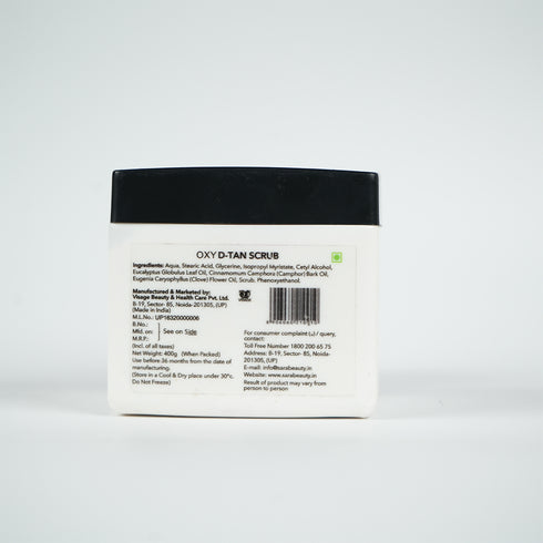 Sara Oxy D-tan Scrub Perfect Exfoliator And Blackheads & Whiteheads Remover | Perfect For All Skin Type | For Men & Women | 400g