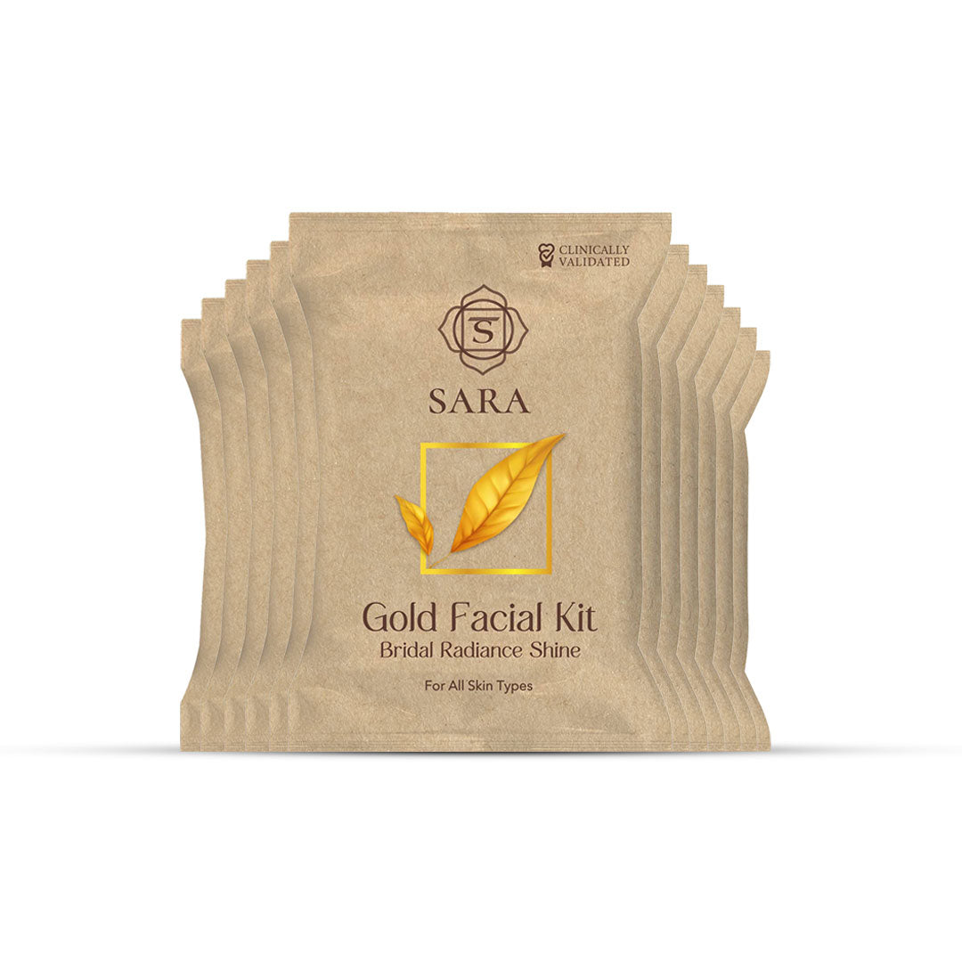 SARA GOLD FACIAL KIT (RADIANCE) MEGA ANTIAGING PACK OF 12 – Sara Beauty