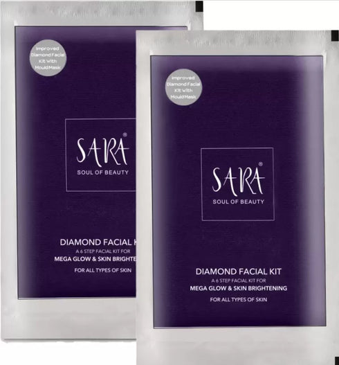 Sara  Diamond Facial Kit Pack  Of 2 | 80g