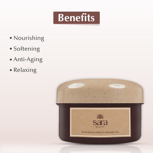 Sara Soya bean & Apricot Massage Gel | For Face Pore Cleansing, Brightening Skin & Radiant Glow Infused with Aloe Vera | 400g