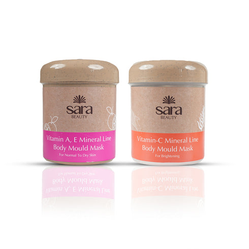 SARA Vit-C Mineral Line Body Mould Mask No-13 ( IN JAR) +V.A.E. Mineral Line Body Mould Mask No14 (IN JAR)