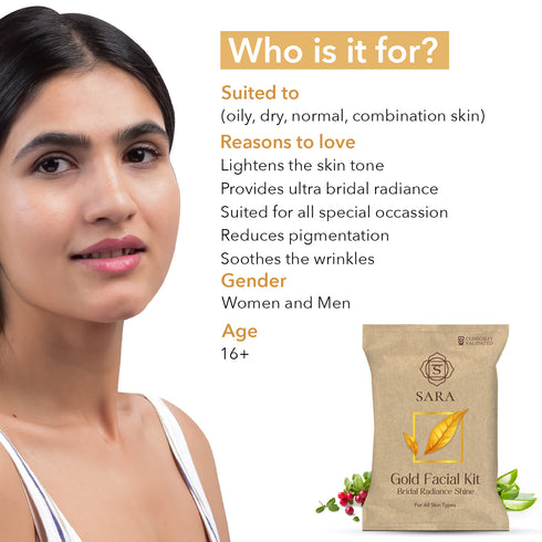 SARA GOLD FACIAL KIT (RADIANCE) MEGA ANTIAGING PACK OF 12