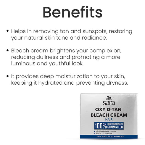 SARA OXY D-TAN BLEACH CREAM 35g (Pack of 4)