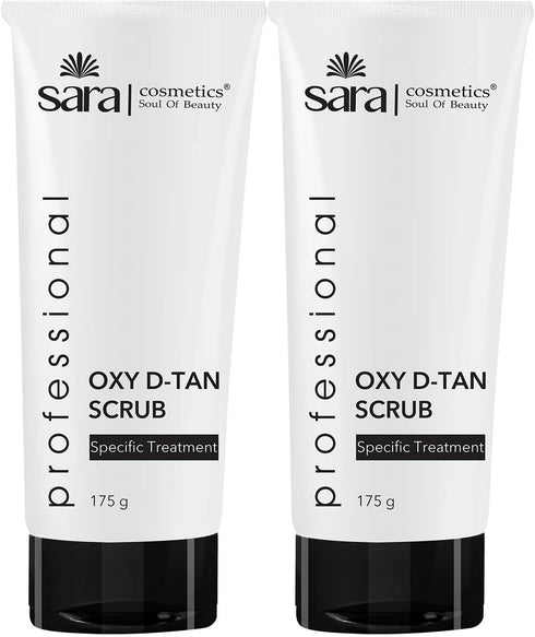 Sara Oxy D-TAN® Scrub for Skin Tone Correction for Oily and Blemish Prone Skin | De-tan for Men and Women | Pack of 2 | 2x175g