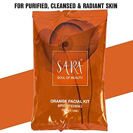 Sara Orange Facial Kit for Skin Cleansing & Brightening | Single Use | 2x40g