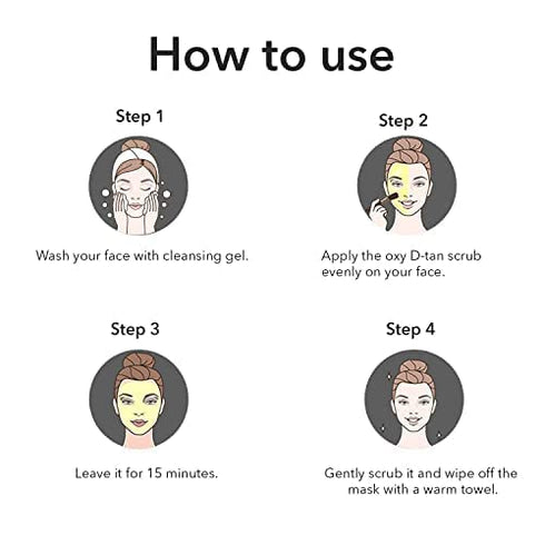 Sara Oxy D-Tan Face Mask Pack, 400gm + Oxy D-Tan Scrub, 175gm For Instant Tan removal & Blemish Prone skin | De-Tan For Women, Men | (Pack of 2)