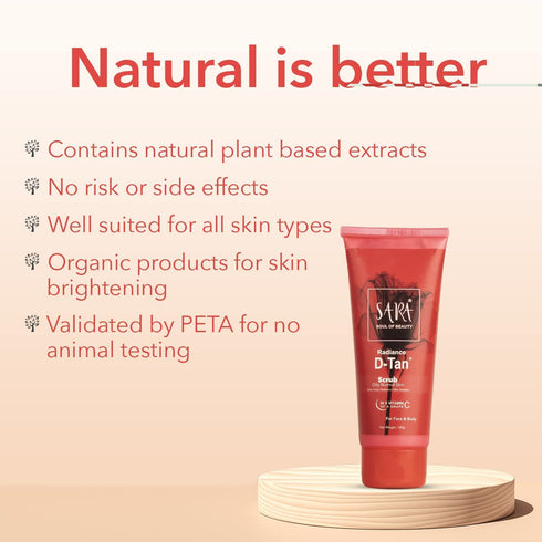 Sara Radiance D-TAN® Anti-Blemish Combo Set Mask, Face Wash, Scrub | De-Tan for Men and Women | 3x100g