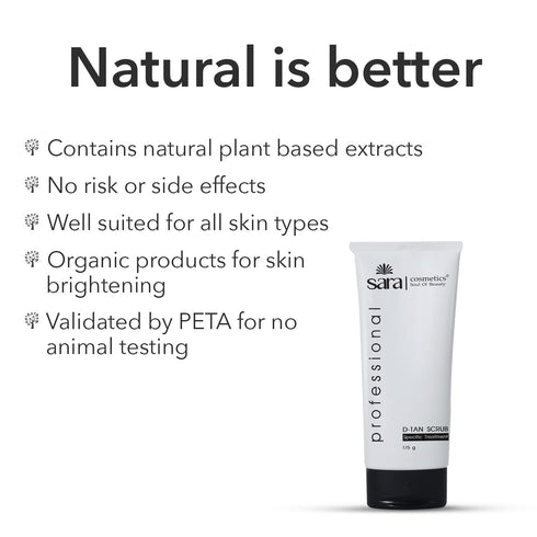 Sara Oxy D-Tan Scrub | Tan-Free Skin & Acne-Prone Skin | Super Soft Face Scrub For All Skin Types | For Women & Men