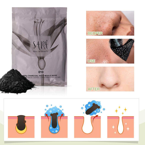 Sara Charcoal Face Mask | Base Line Facial Mould Mask Perfect For Hydrating & Skin Nourishing | 400g