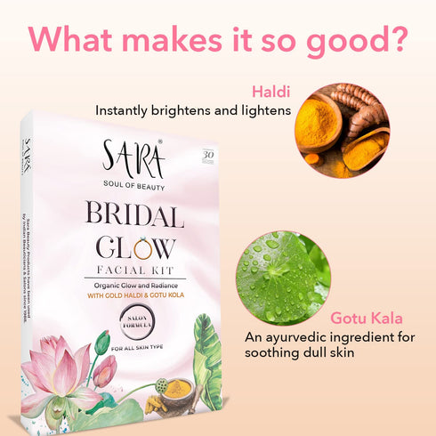 Sara Bridal Glow Facial Kit & Sara Oxy D-Tan Scrub Combo | Glow Booster & Skin Exfoliator Formula | Combo All Skin Types | For Women & Men | 41+175g
