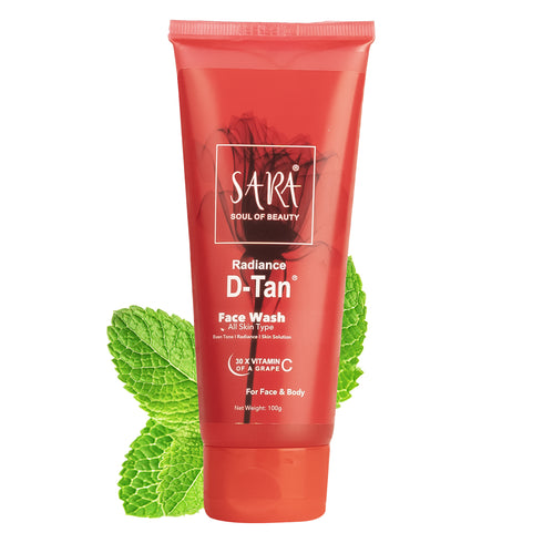 SARA D-TAN® Face Wash | Perfect For deep Cleansing and Glowing skin | De-Tan Ideal For All skin Type | 100g