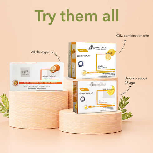 Sara Green Apple Facial Kit | All in 1 ( Cleansing + Scrub + Cream + Mask ) | Suitable For All Skin Type | 4x50g