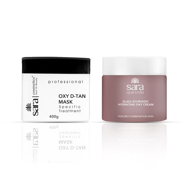 Sara Oxy D-TAN® Mask, 400gm + Eladi Ayurvedic Hydrating Day Cream, 40gm