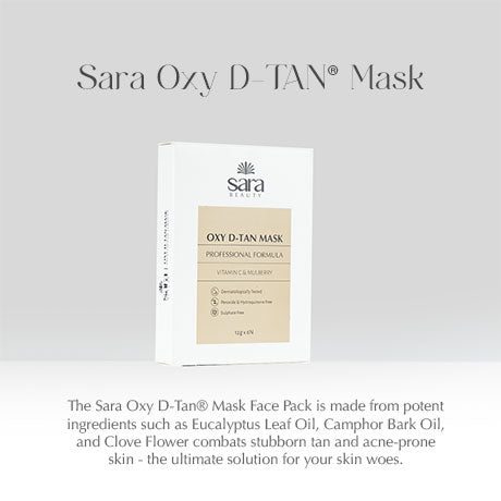 Sara Oxy D-TAN® Mask For Instant Tan Removal and Blemish Prone Free Skin (6 Sachets x 12 gm) | De-Tan For Women, MF-SA-0340Men (Pack of 1) | For Multiple use