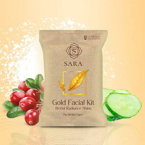 Sara Gold Facial Kit For Radiance & Shine Glow For All Skin Types 43gm