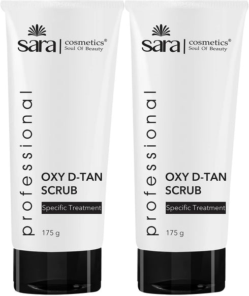 Sara Oxy D-TAN® Scrub for Skin Tone Correction for Oily and Blemish Prone Skin (175 g) | De-tan for Men and Women | Pack of 2