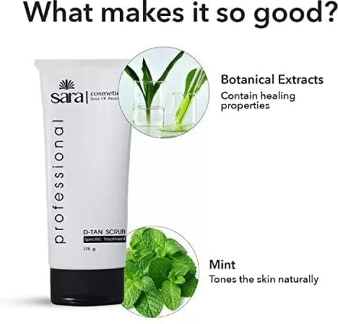 Sara  D-Tan Mask & Scrub Pack For Instant De-Tan Removal & Acne Prone Free skin  (350 g)