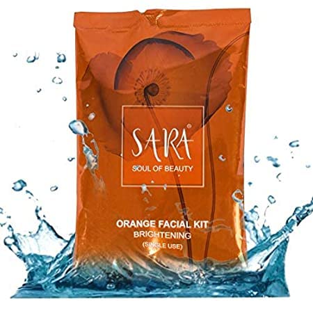 Sara Orange Facial Kit for Skin Cleansing & Brightening (2x 40g, Single Use)