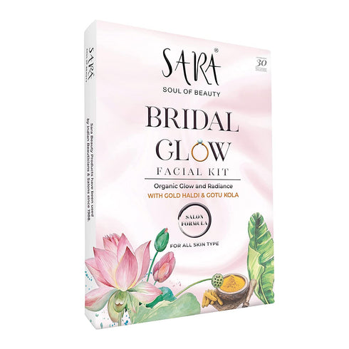 Sara Bridal Glow Facial Kit With Gold Haldi & Gotu Cola For Instant Brightening & Whitening Skin | Suitable For All Skin Types , 41 gm with Oxy D-Tan Mask 175gm (Combo pack)