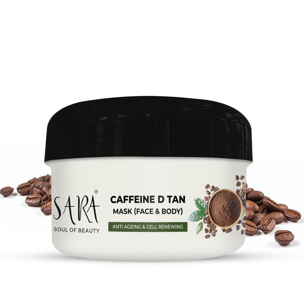 Sara D-Tan ® Caffeine Mask Pack For Instant Tan Removal & Brightening Glow | 330 gm