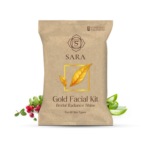 Sara Gold Facial Kit For Radiance & Shine Glow For All Skin Types 43gm